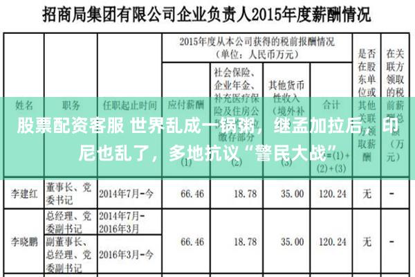 股票配资客服 世界乱成一锅粥，继孟加拉后，印尼也乱了，多地抗